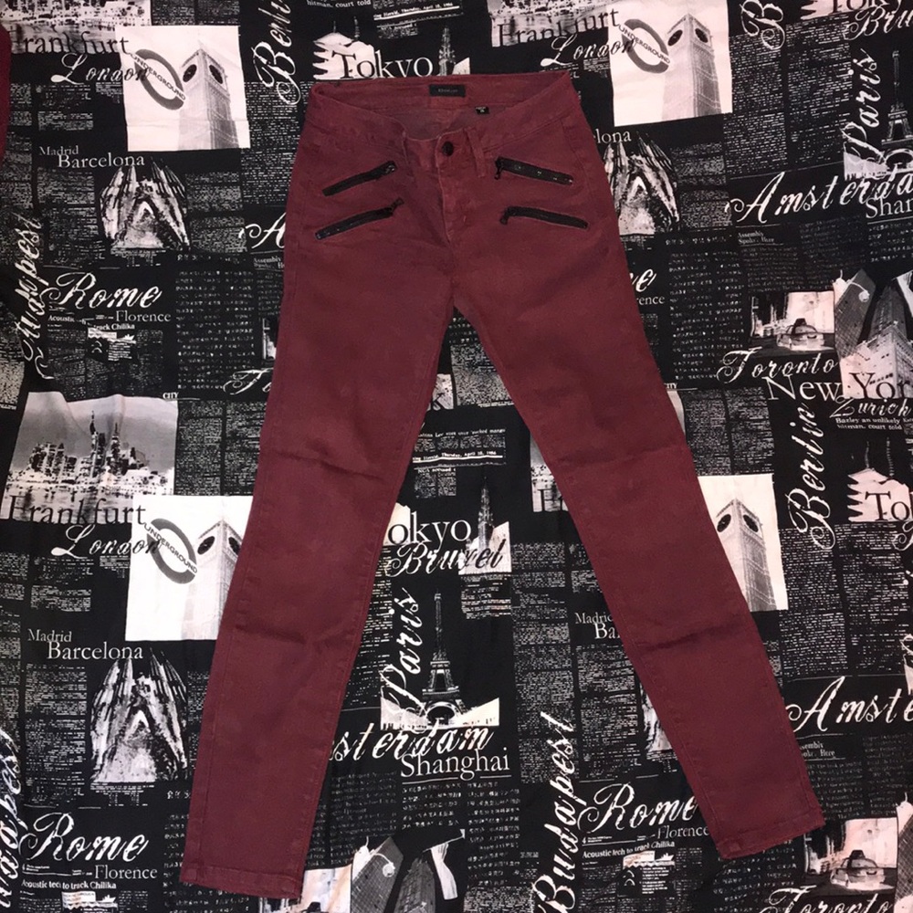 BEBE burgundy pants